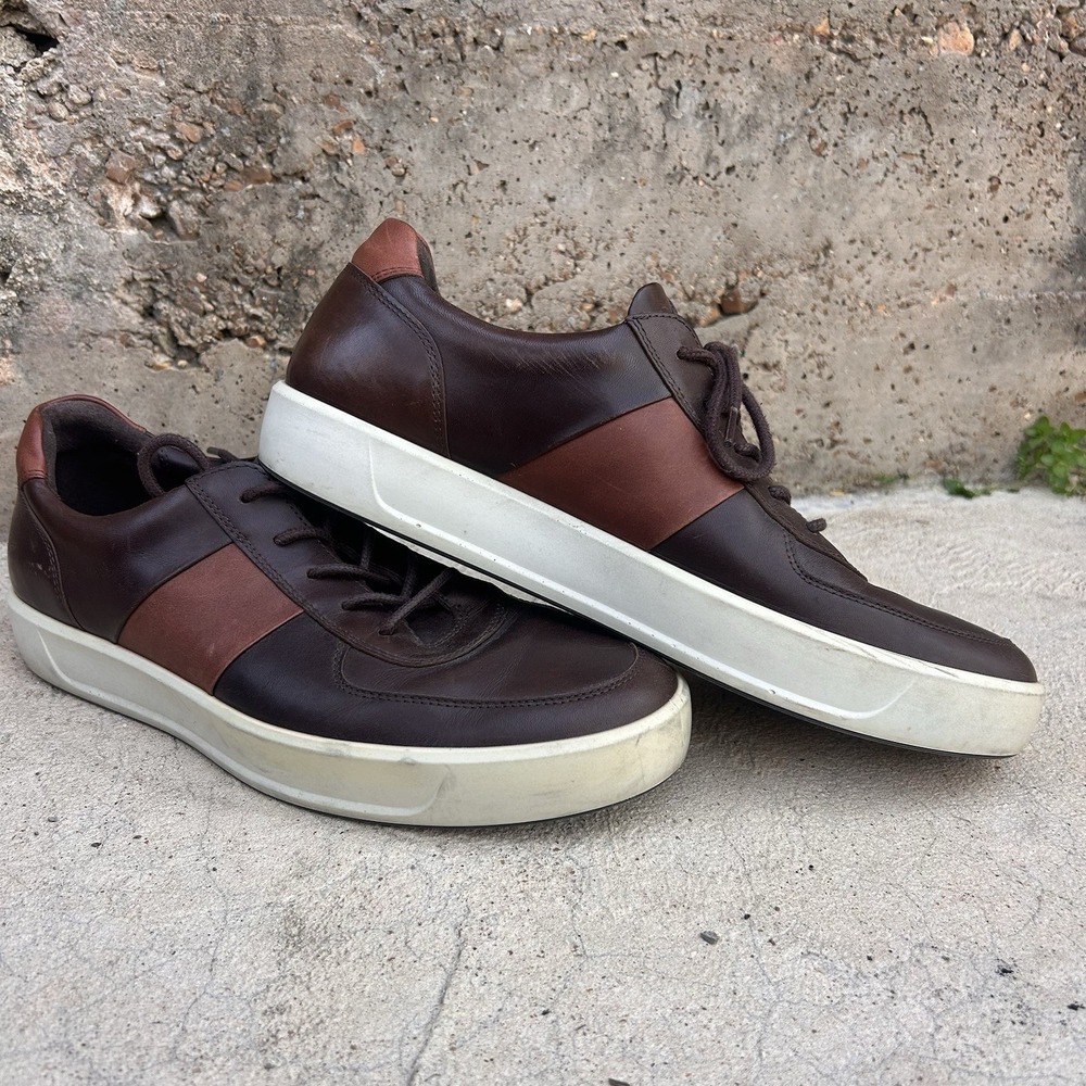 Ecco Soft 8 LX Mens Shoes Size 11 Brown Leather Casual Comfort Walking Sneakers